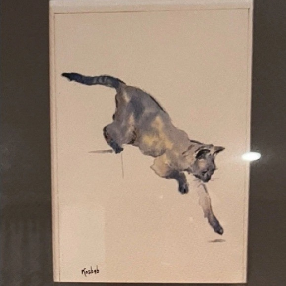 Signed Watercolor double picture art work hanging frame matte New Orleans 1979 - Picture 2 of 9